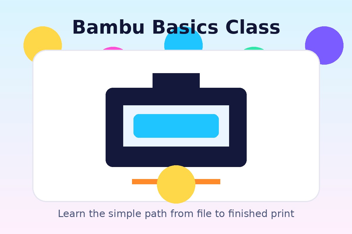 Illustration for Fidjetts beginner Bambu Lab 3D printing class