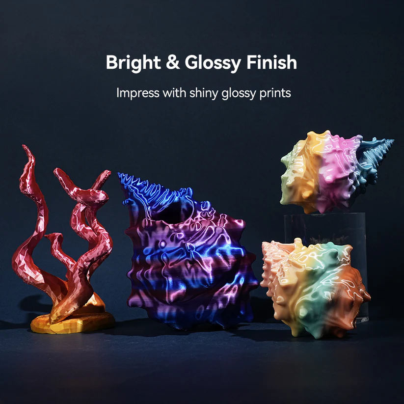 Silk rainbow glossy prints